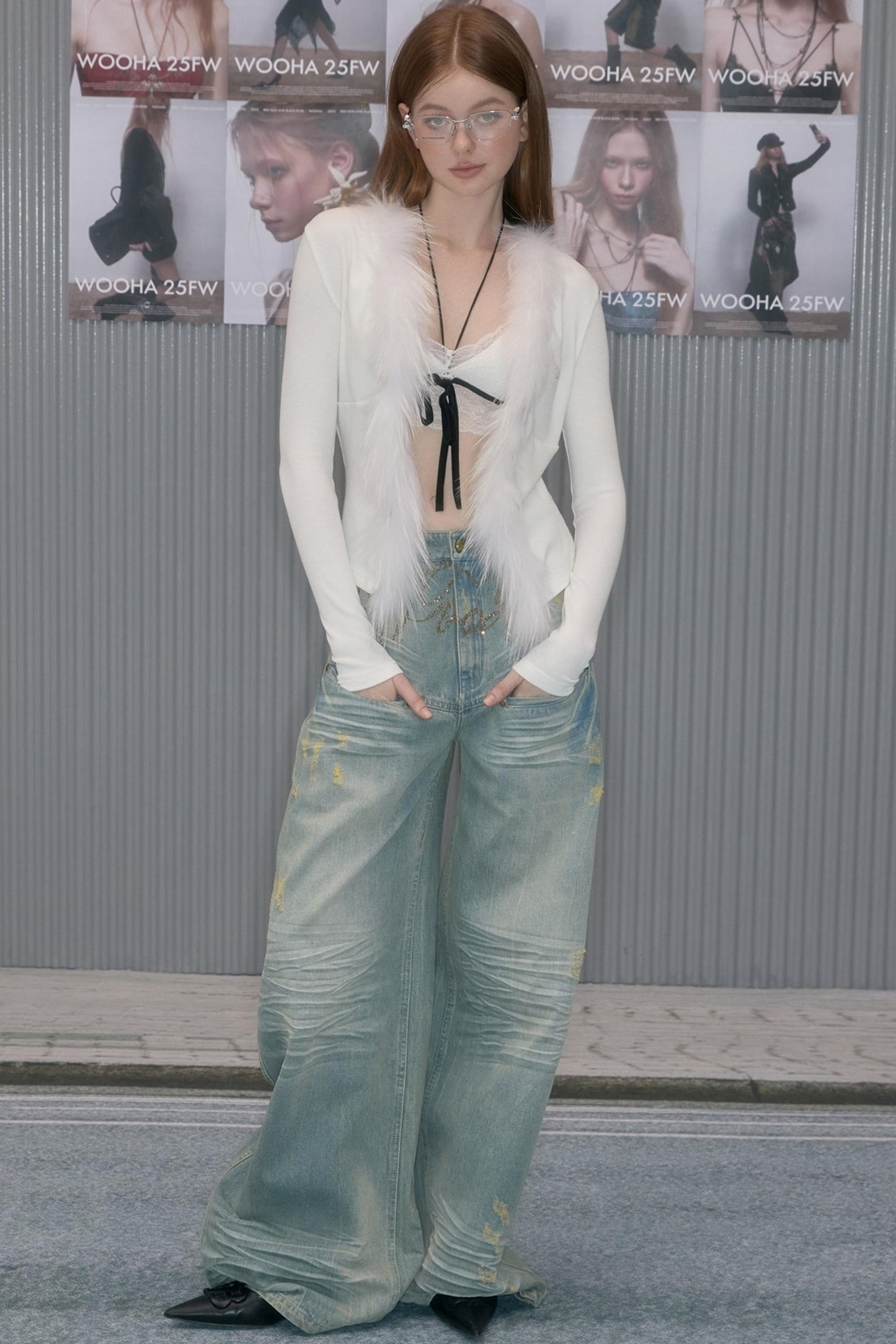 Vintage Washed Rhinestone Jeans