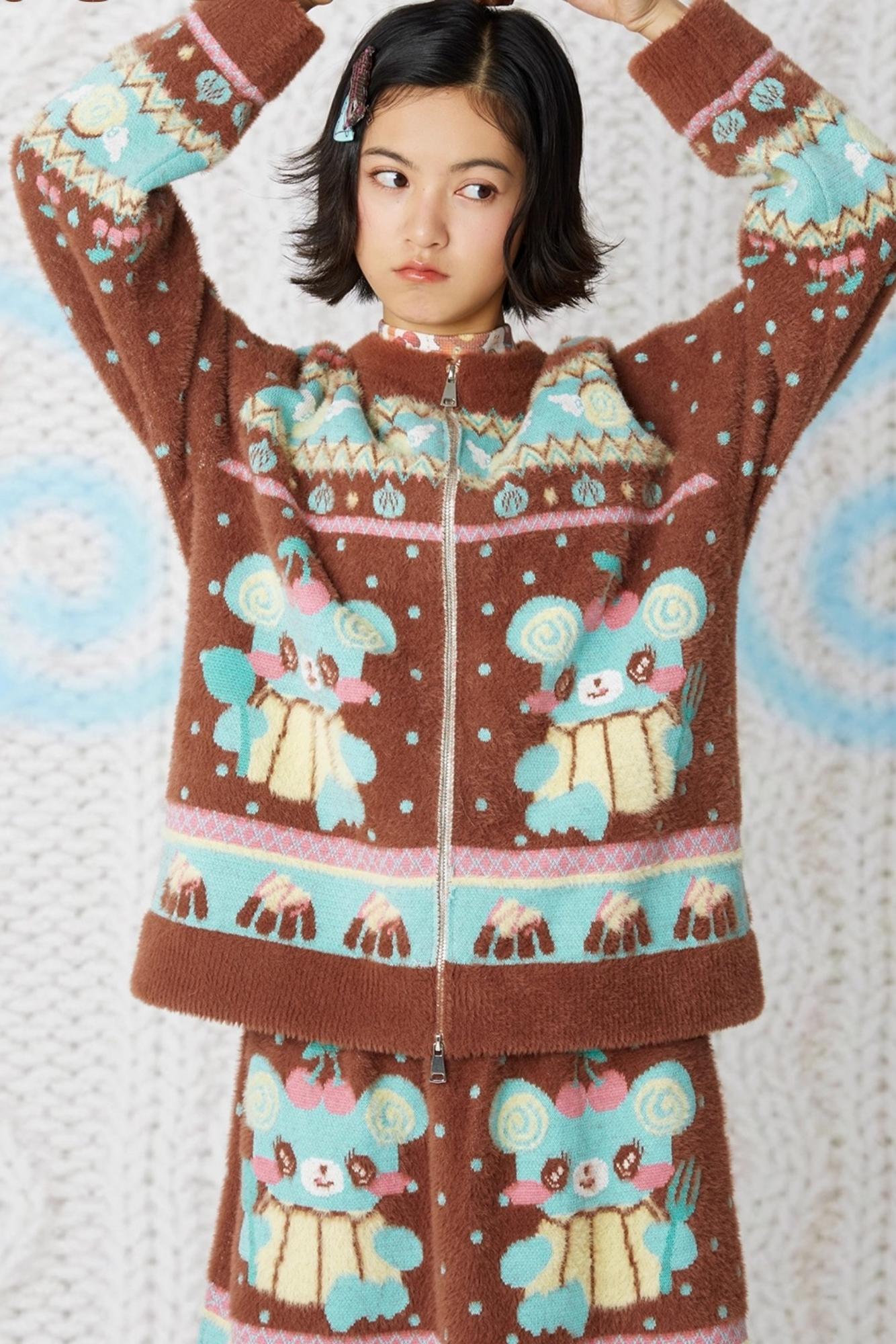 Chocolate Bear Knitted Sweater Set-Up