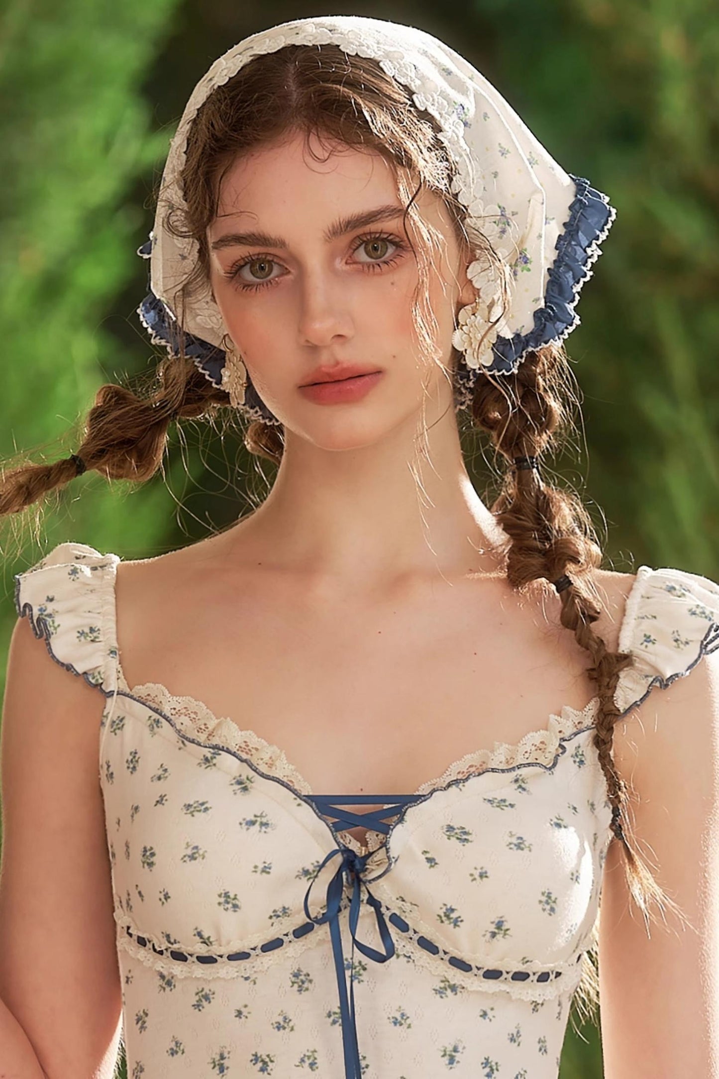 Blueberry Pastoral Floral Woman Turban
