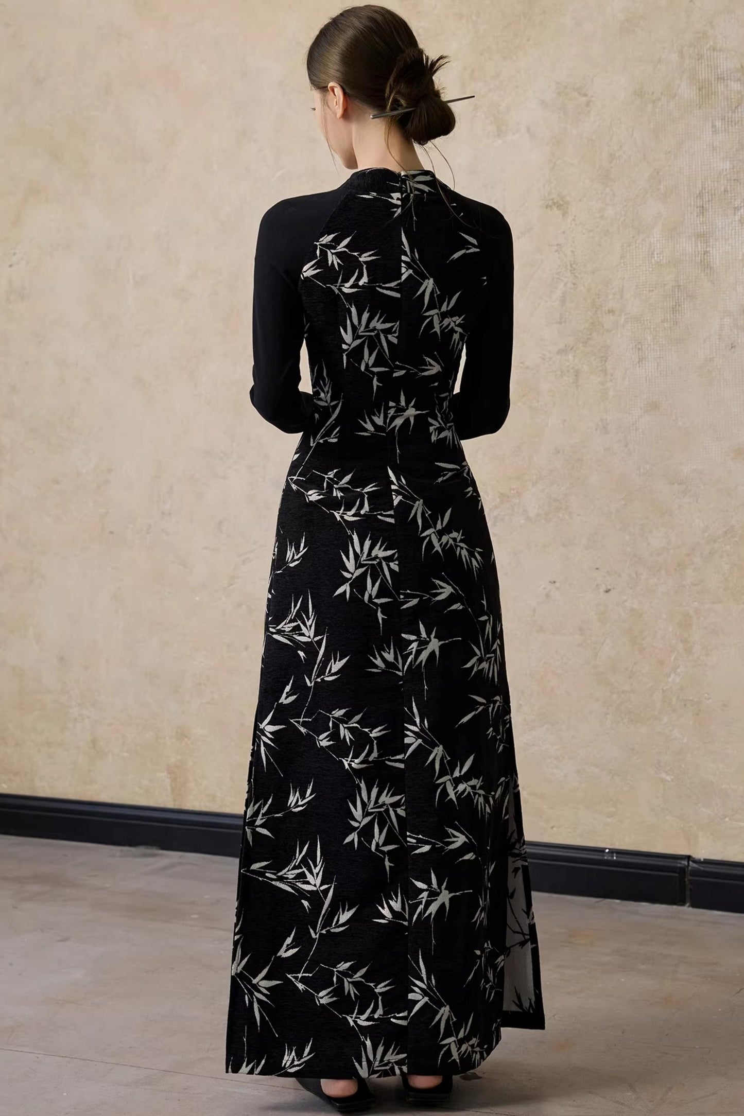 Bamboo Leaf Cheongsam Dress