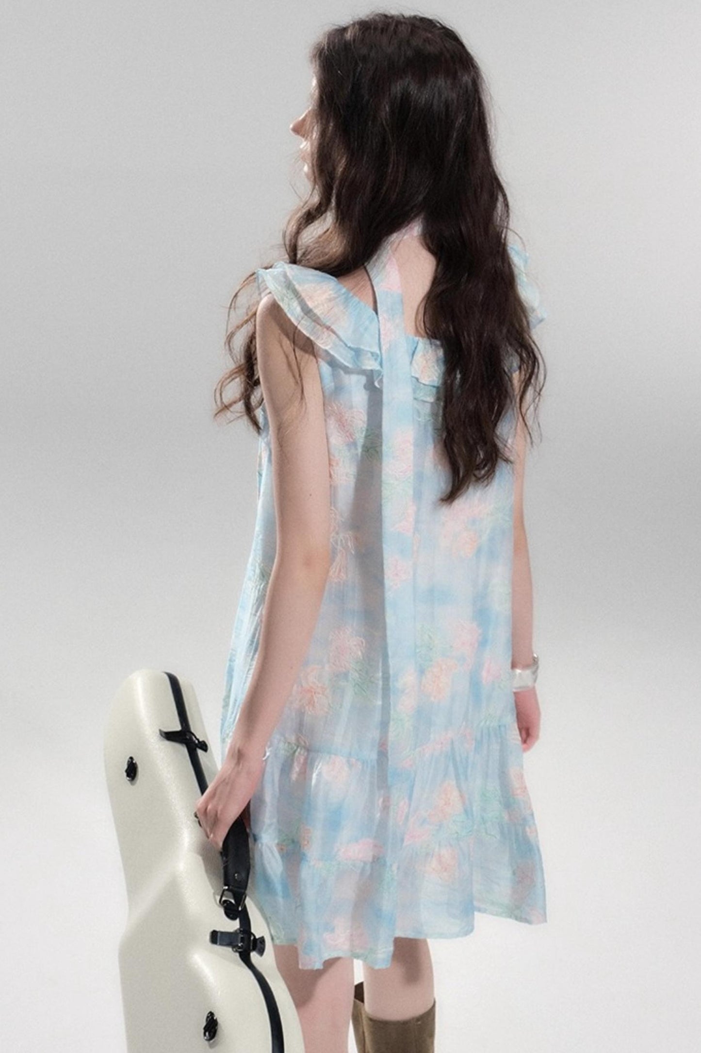 Sea Glass Tencel Ruffle Crop Dress Set-Up