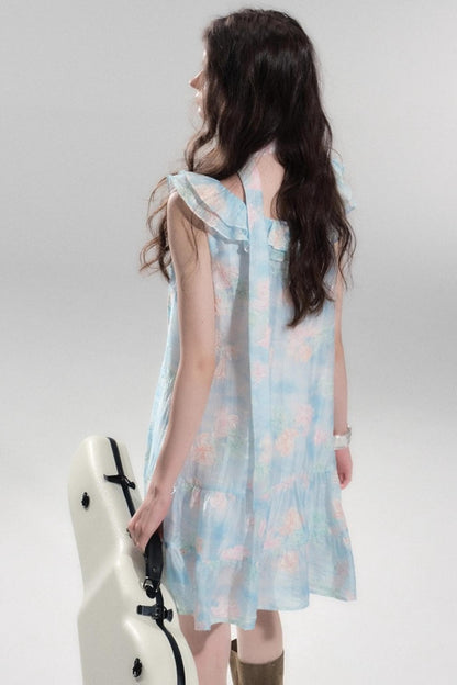 Sea Glass Tencel Ruffle Crop Dress Set-Up