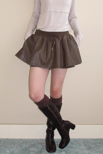 Vintage Distressed Leather Skirt