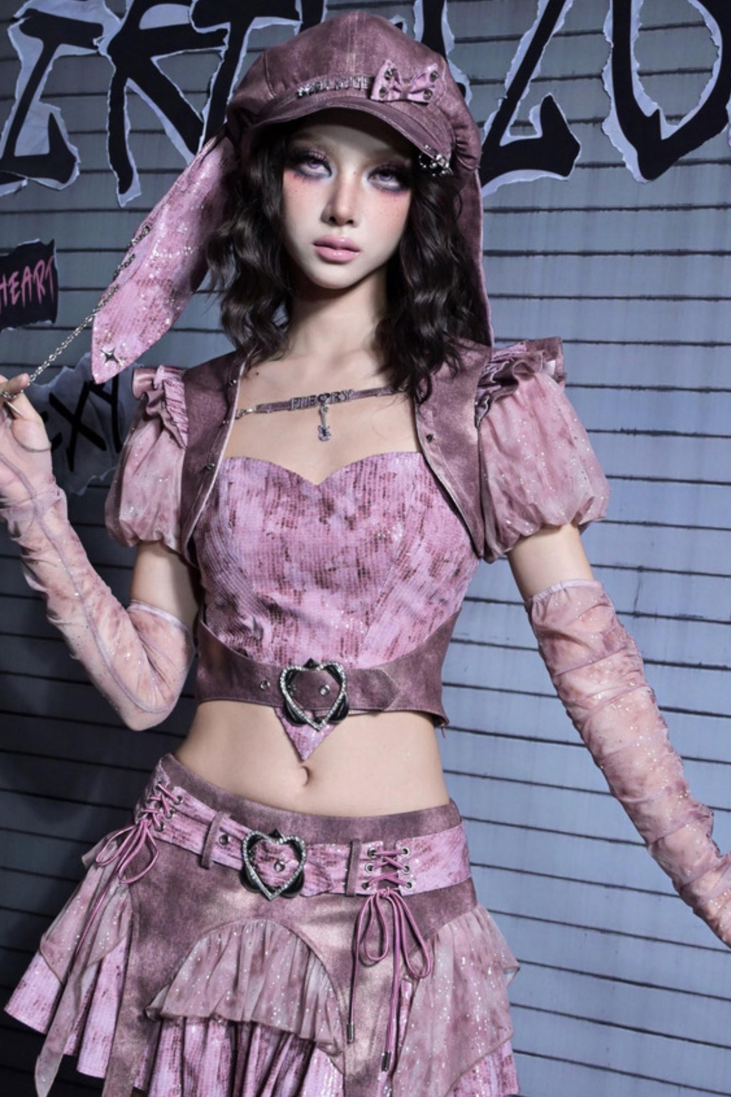 Puff Sleeve Two-Piece Suspender Set-Up