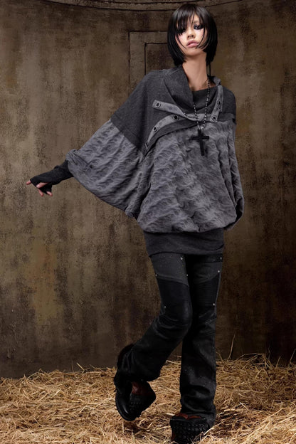Turtleneck Batwing Sleeve Knit Top