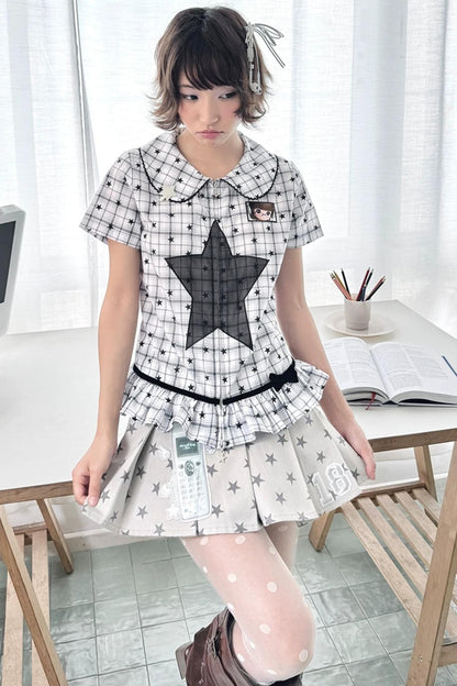 Vintage-Karobluse mit Rüschen