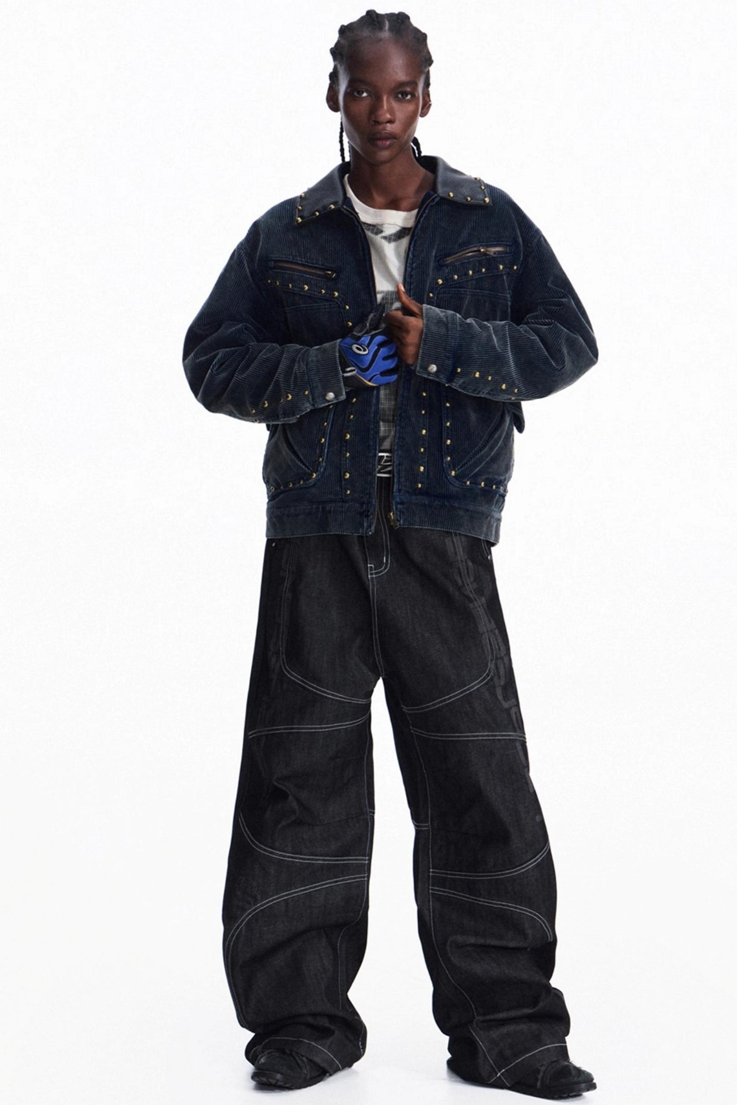 Red-Eared Wide-Leg Jeans