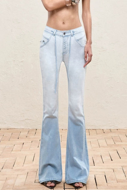 Hemp Tight-Fitting Bootcut Jeans