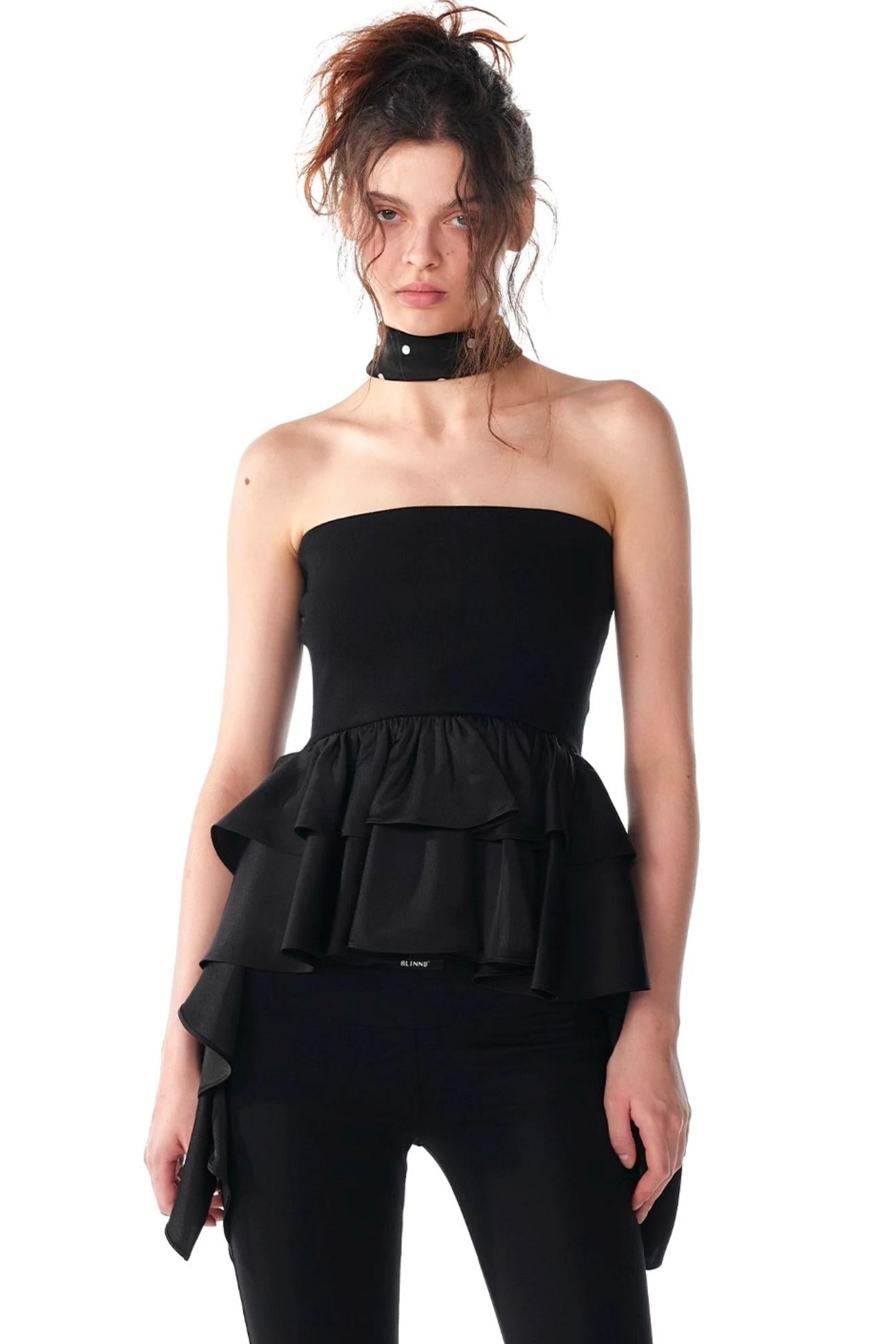 Summer Slim Ruffle Lace Top