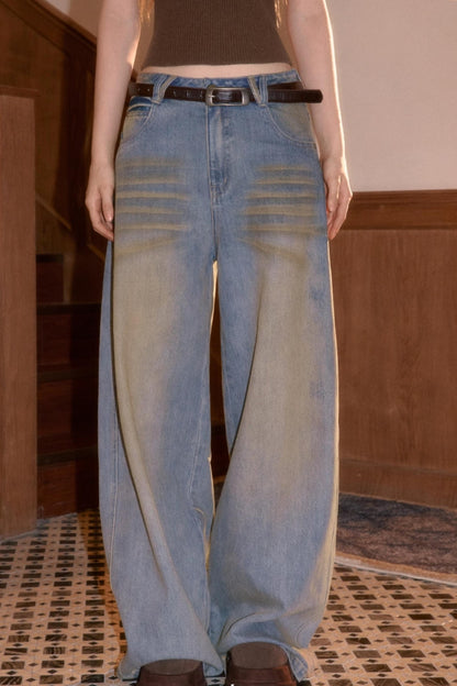 Vintage Smeared Denim Pants