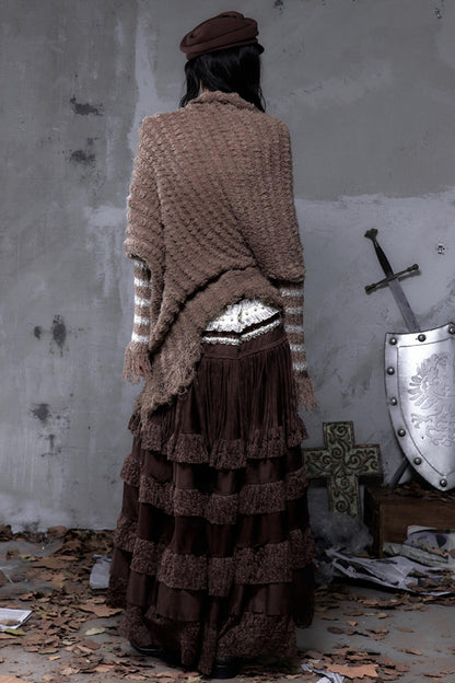 Lace Suede Tassel Skirt