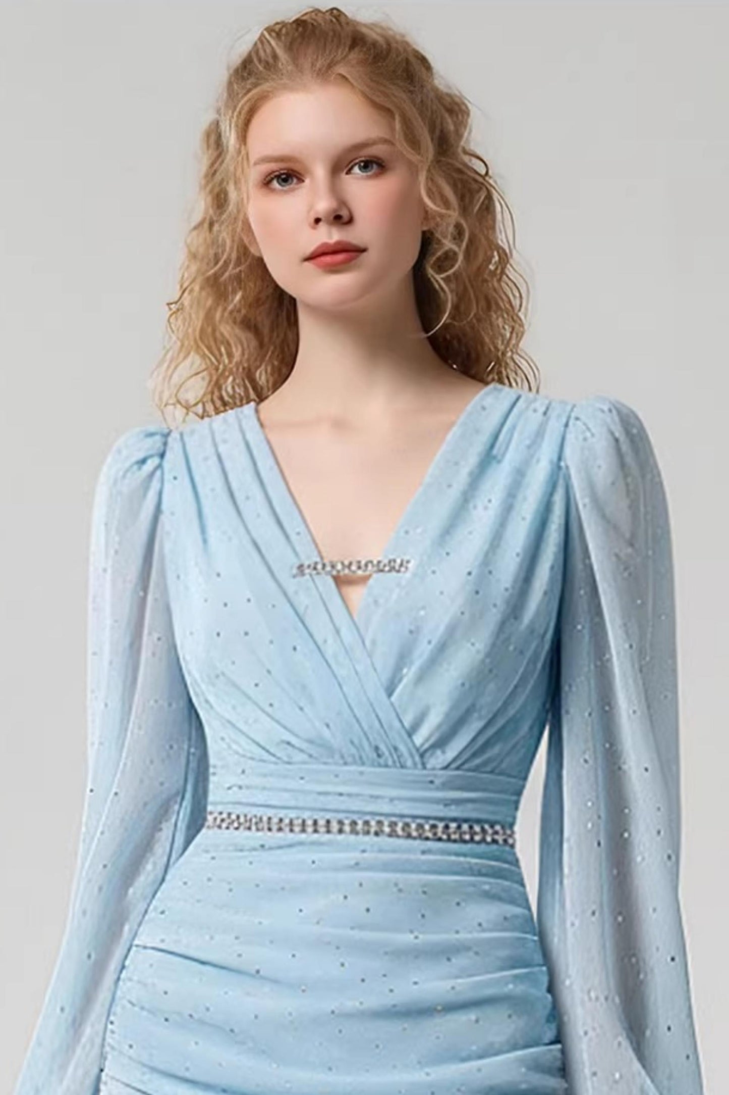 French Ruffled V-Neck Dress