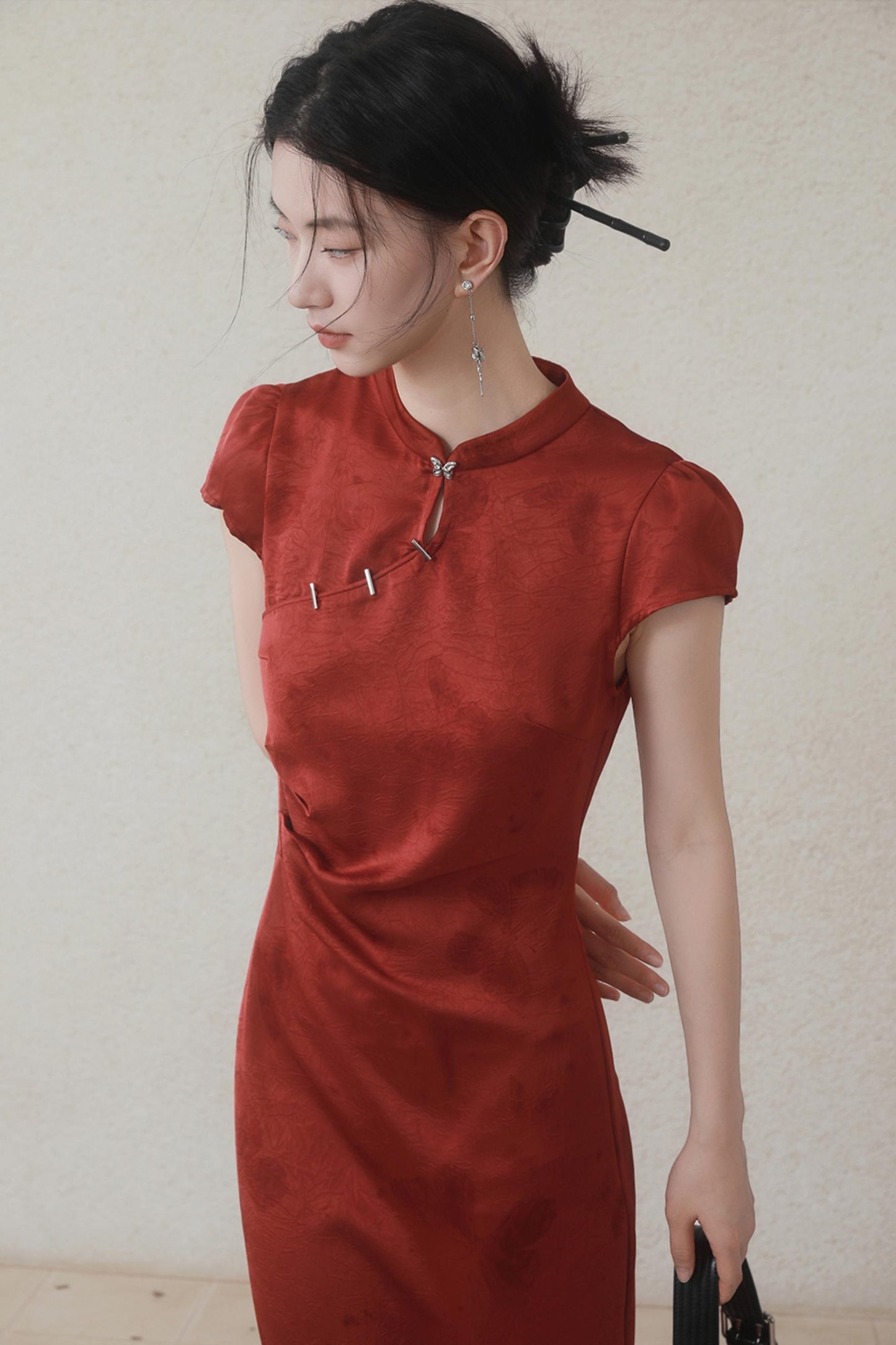 Summer Satin Cheongsam Dress