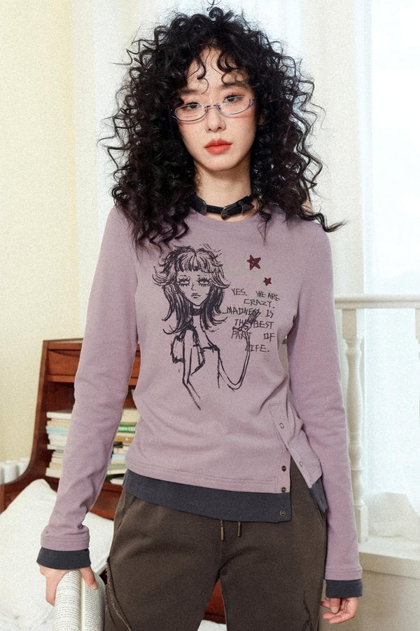 Crew Neck Long Sleeve T-Shirt