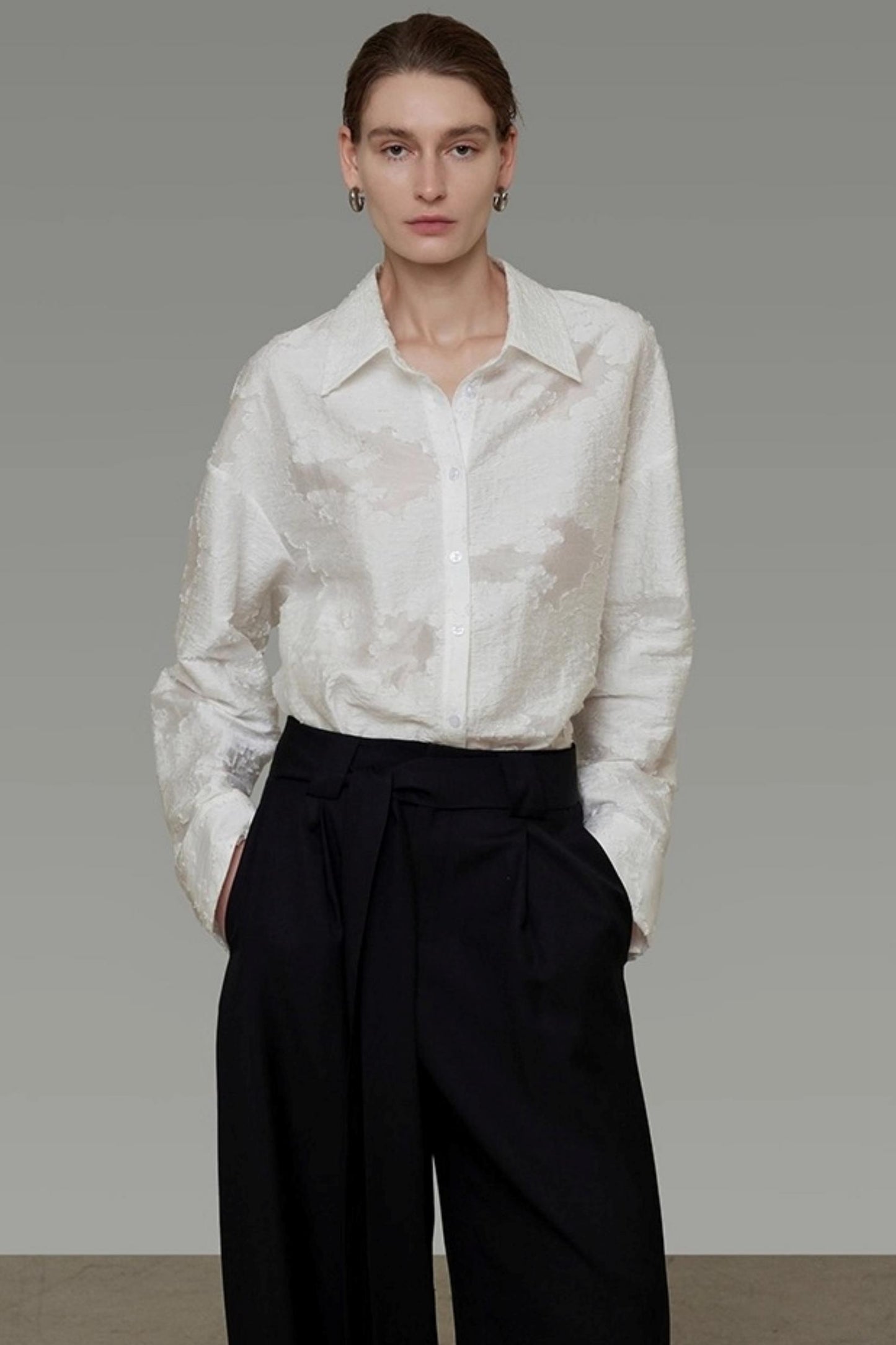 Autumn Jacquard Drape Top