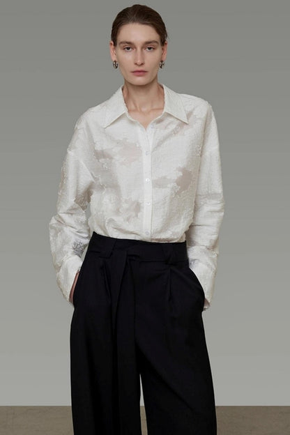 Autumn Jacquard Drape Top