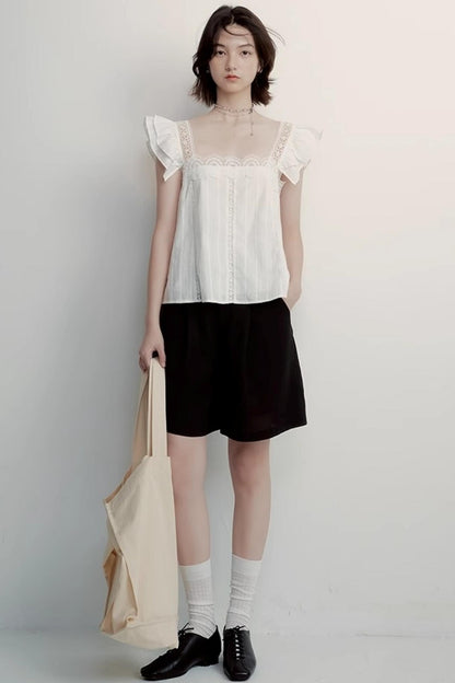 Black Tencel Circus Shorts