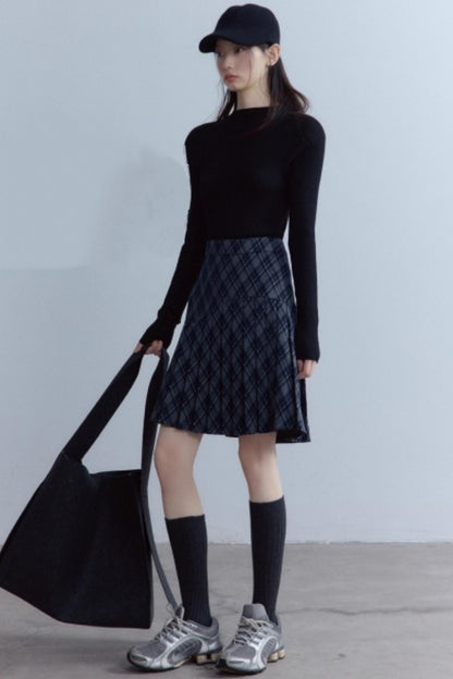 Versatile Scottish Plaid Pleated Skirt