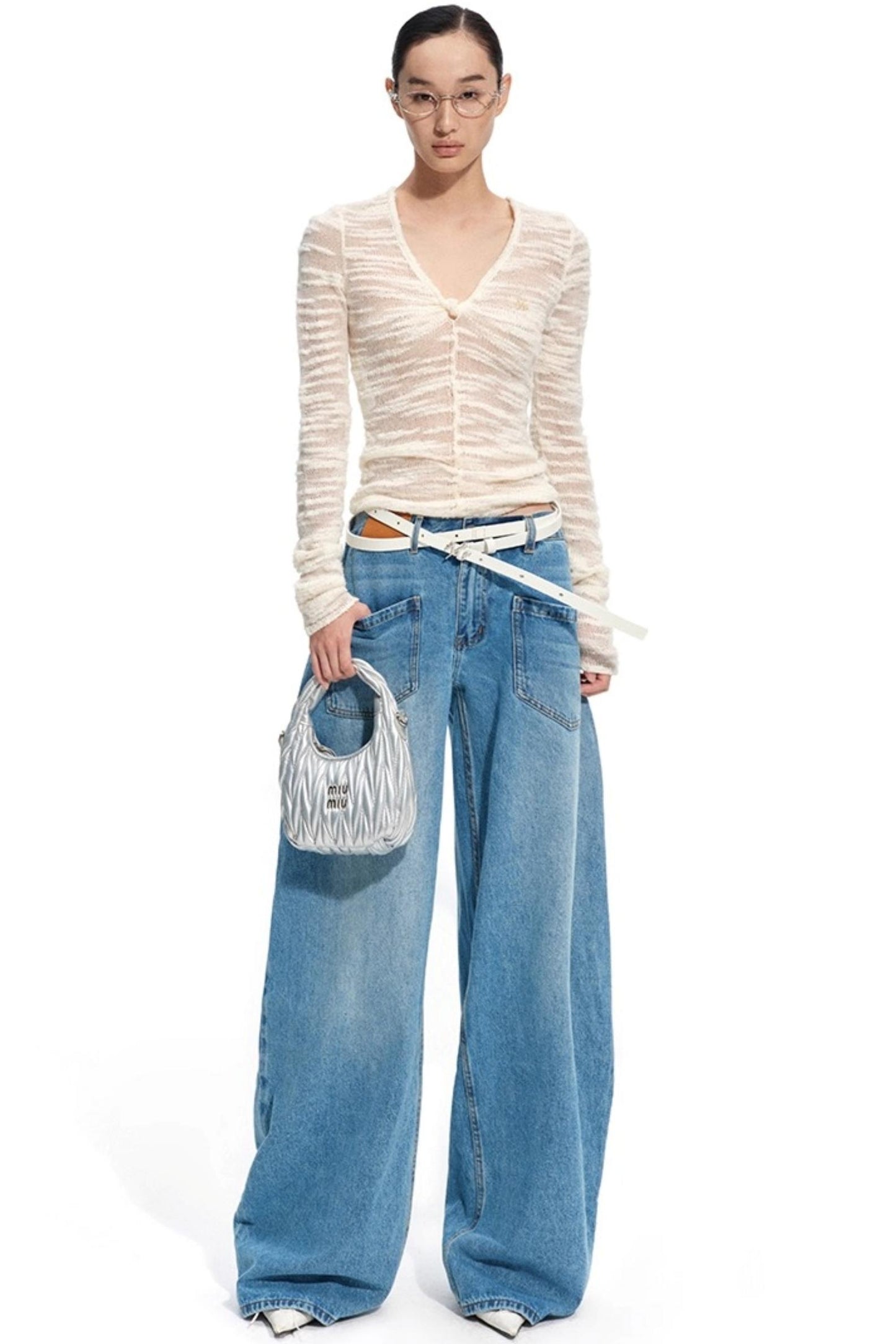 Sheer Slim Long Sleeve Knit Top