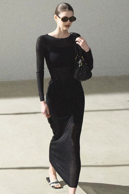 Old Money Lyocell Spliced Skirt