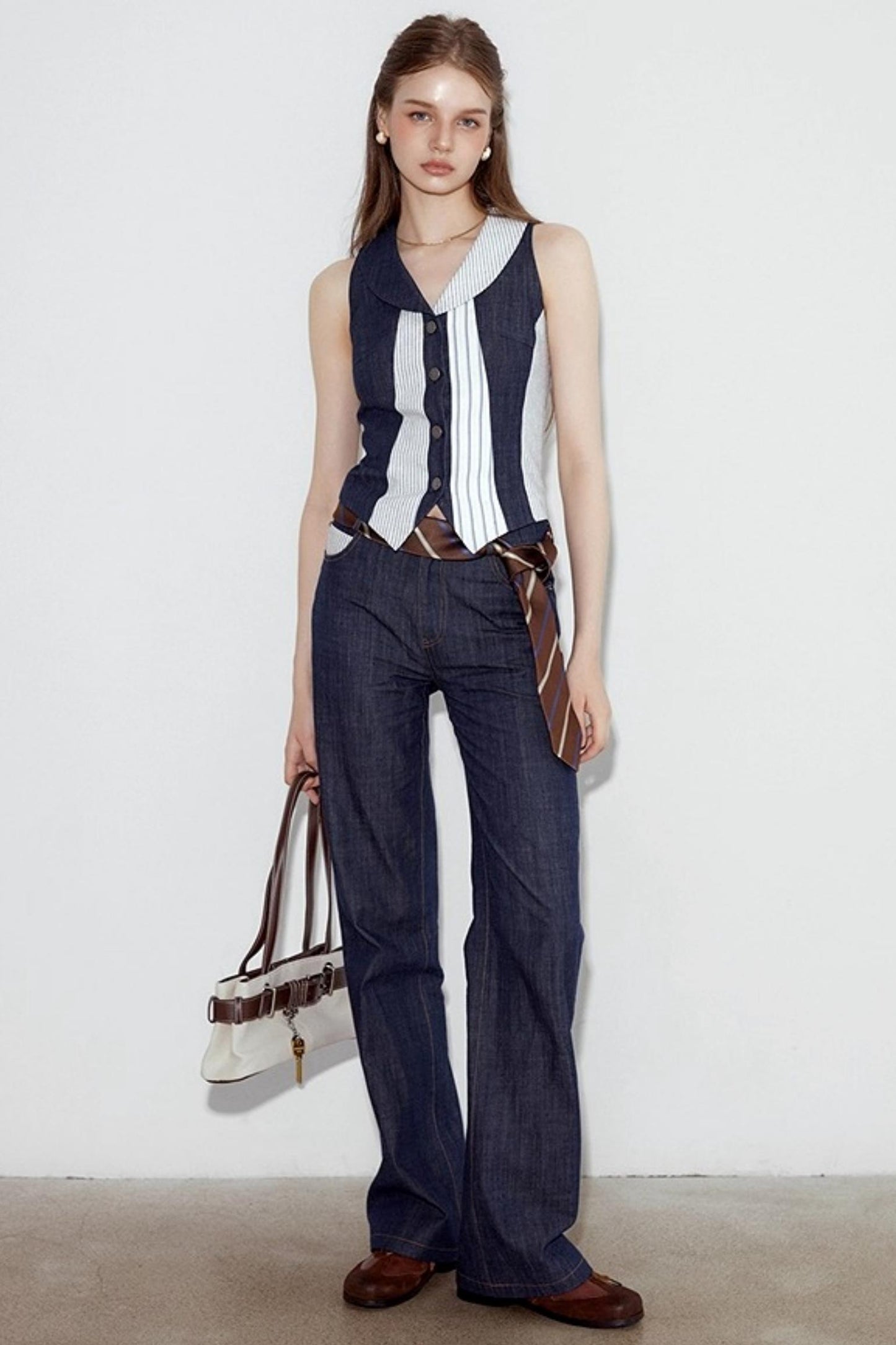 Washed Denim Pants Set-Up