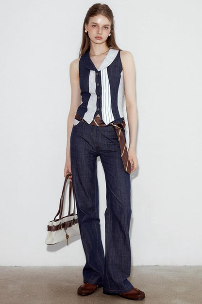 Washed Denim Pants Set-Up