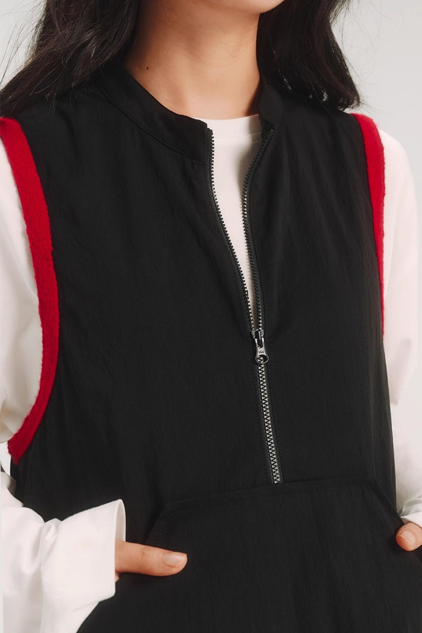 Contrast Patch Embroidery Sleeveless Dress