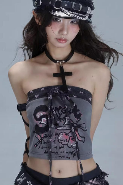 Splicing Bandeau Vest