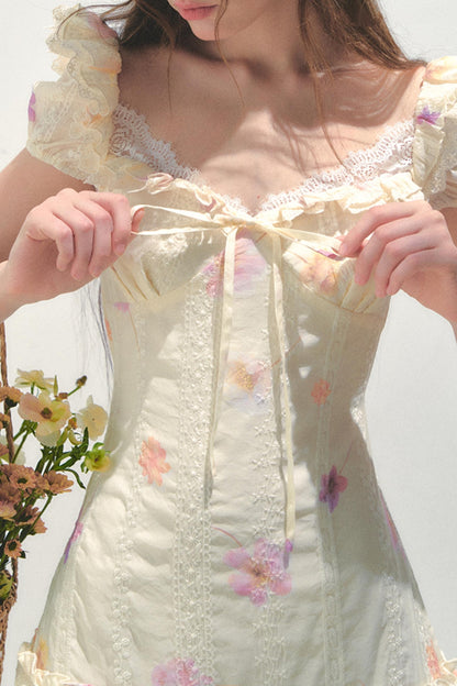 French Embroidered Sleeve Dress