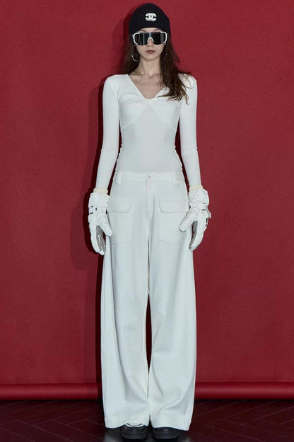 Chest Twist Pleated Winter Top