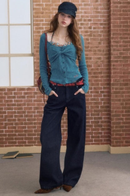 Winter Simple Straight Fleece Jeans