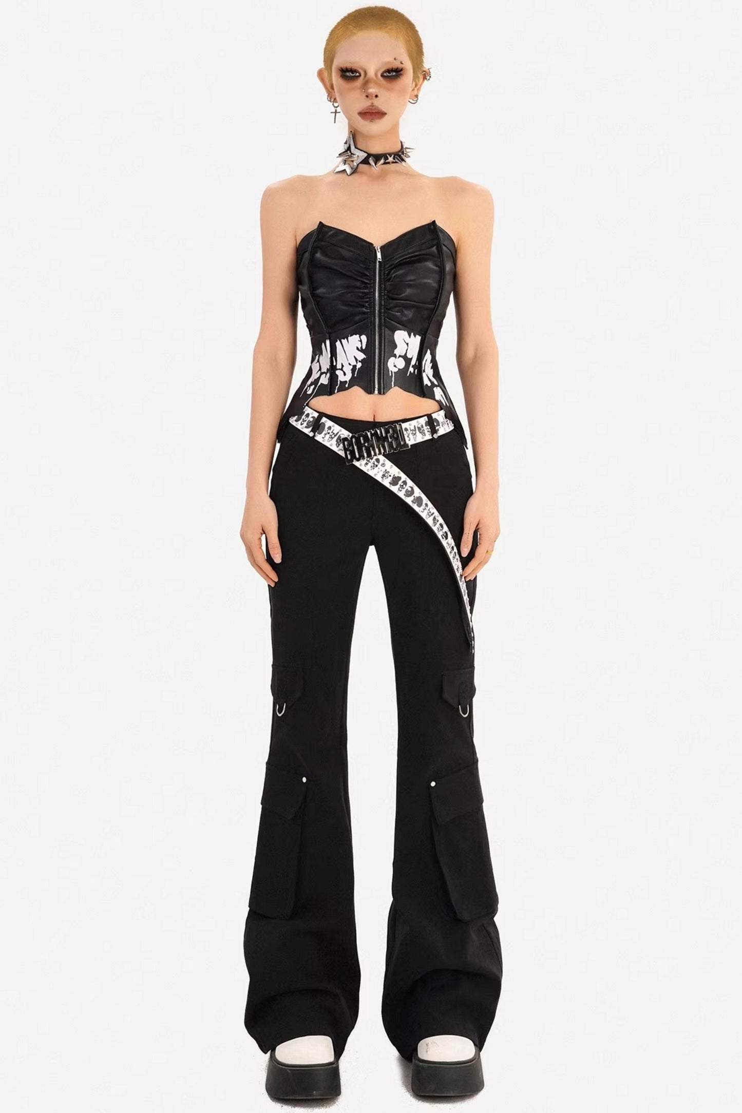 Retro Black Flared Pants