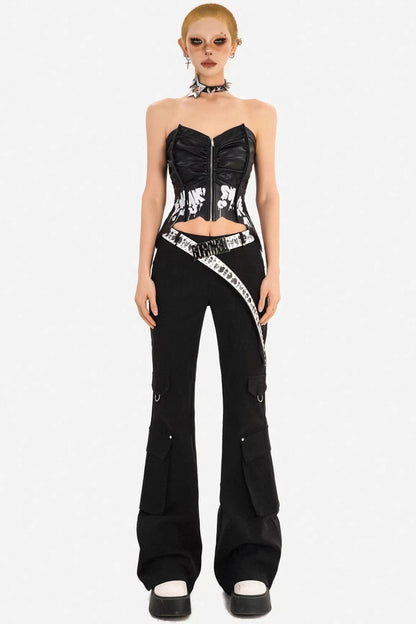 Retro Black Flared Pants