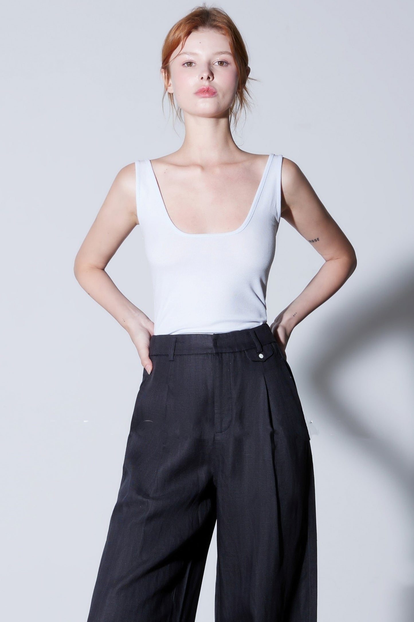 Front and Back High Crater Strip Knit Vest