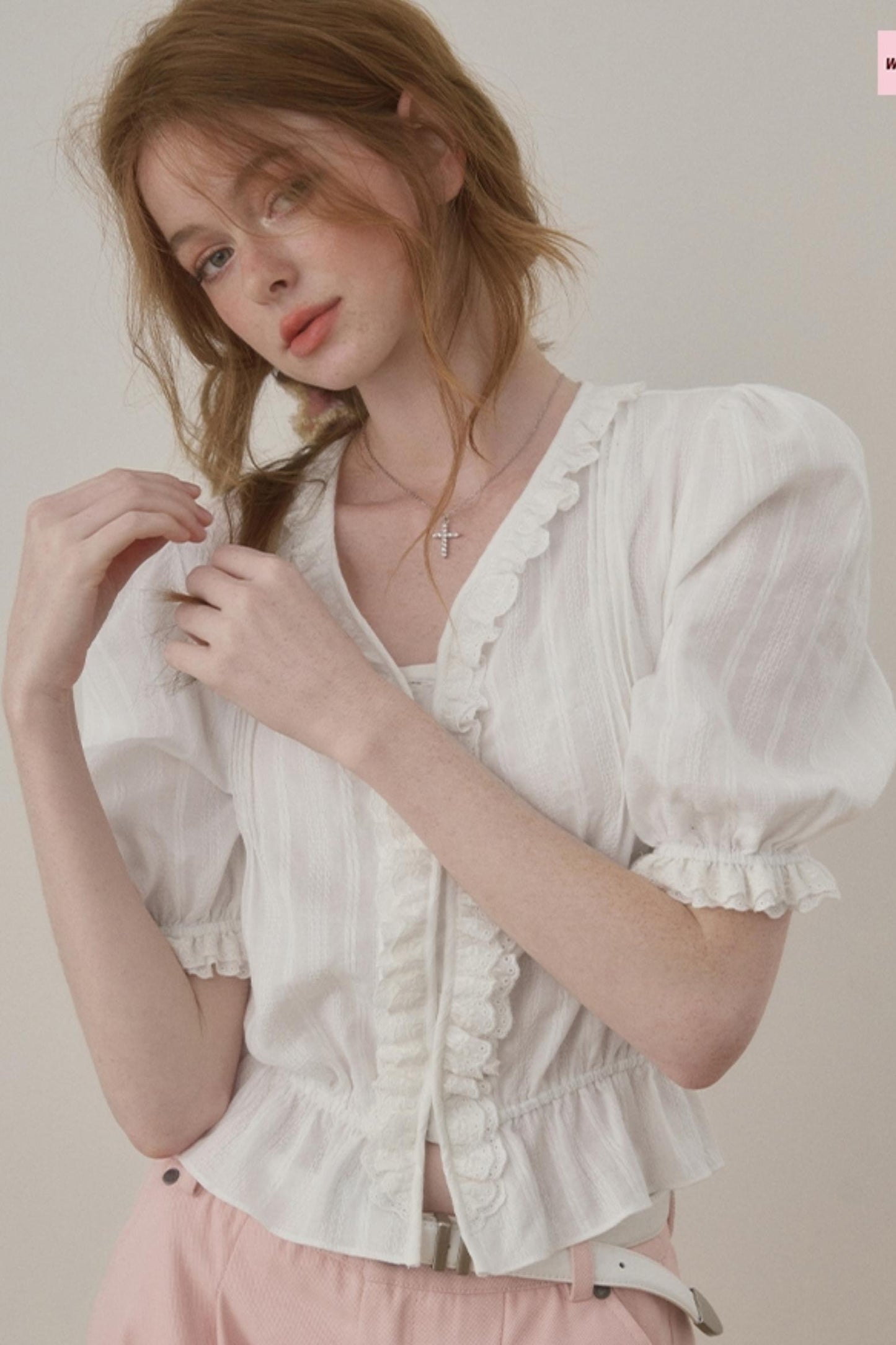 Lace Detail Feminine Trim Blouse