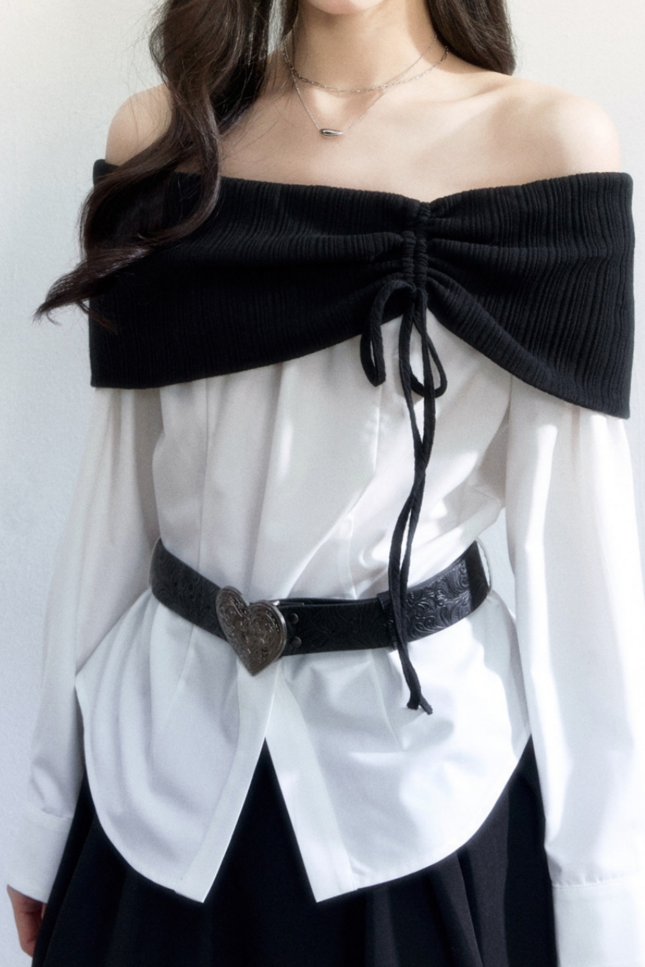Schulterfreies Schlankmacher-Top Set