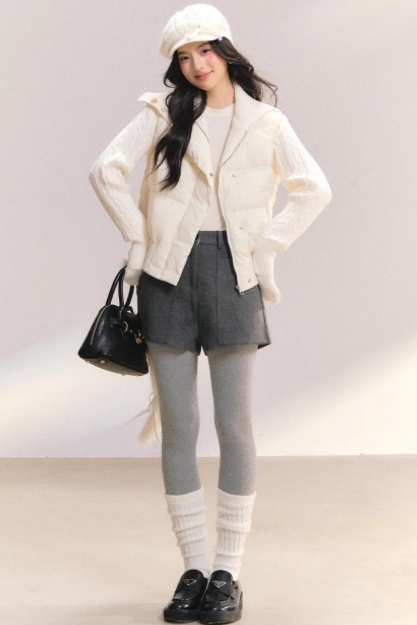 Woolen High-Waisted Shorts