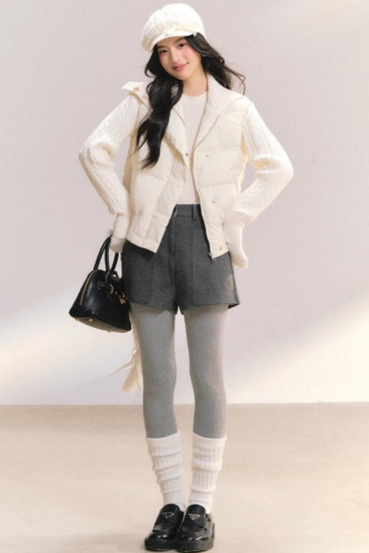 Woolen High-Waisted Shorts