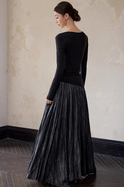 Black Square Basic Pullover Top