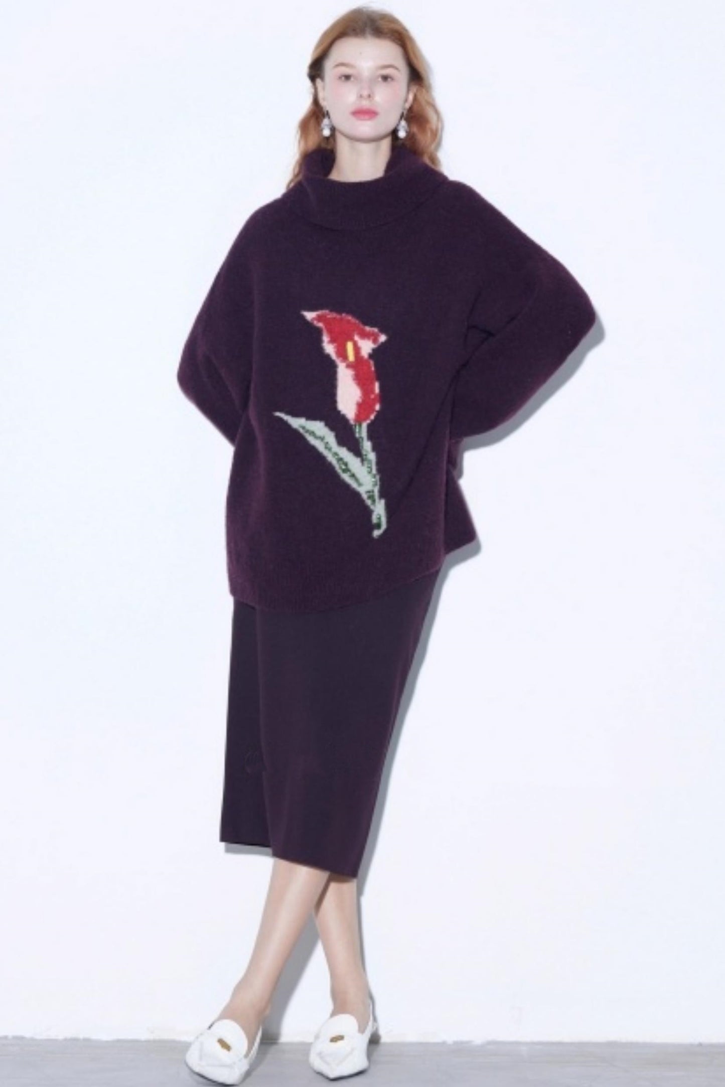 Warm Alpaca Jacquard Sweater