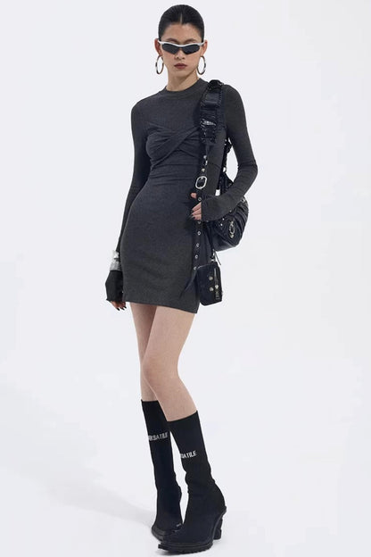 Asymmetrical Twist Bodycon Dress