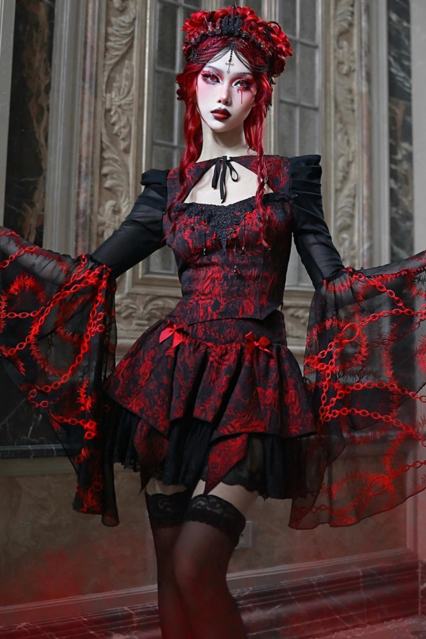 Halloween Gothic Puffy Lace Skirt