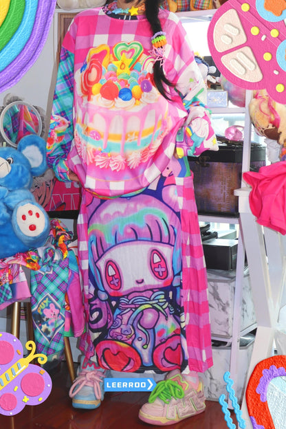 Y2K Plaid Sweatshirt Top