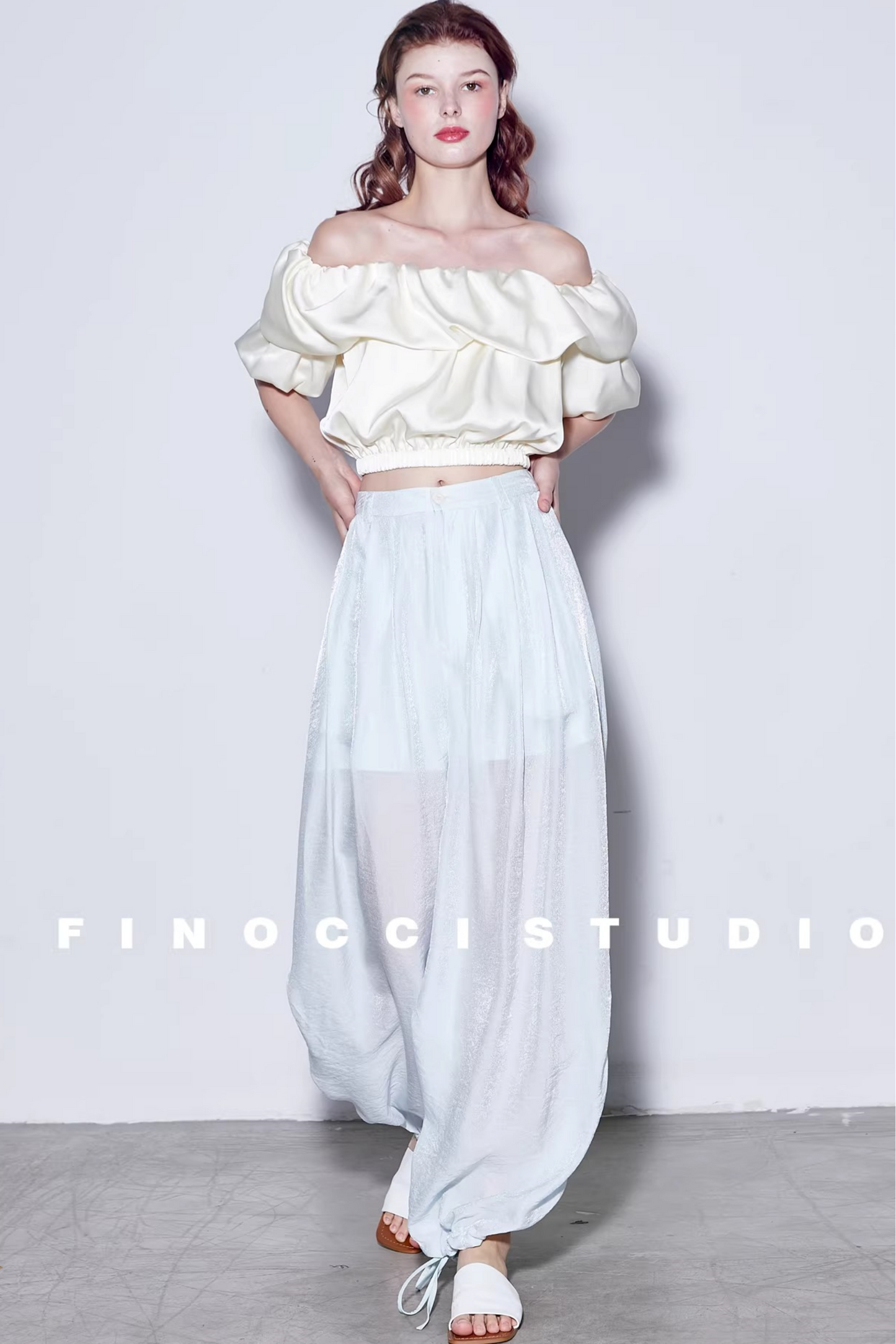Mulberry Silk Shimmering Lantern Pants
