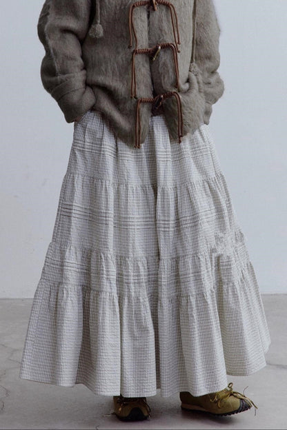 Check Layered Cake Skirt