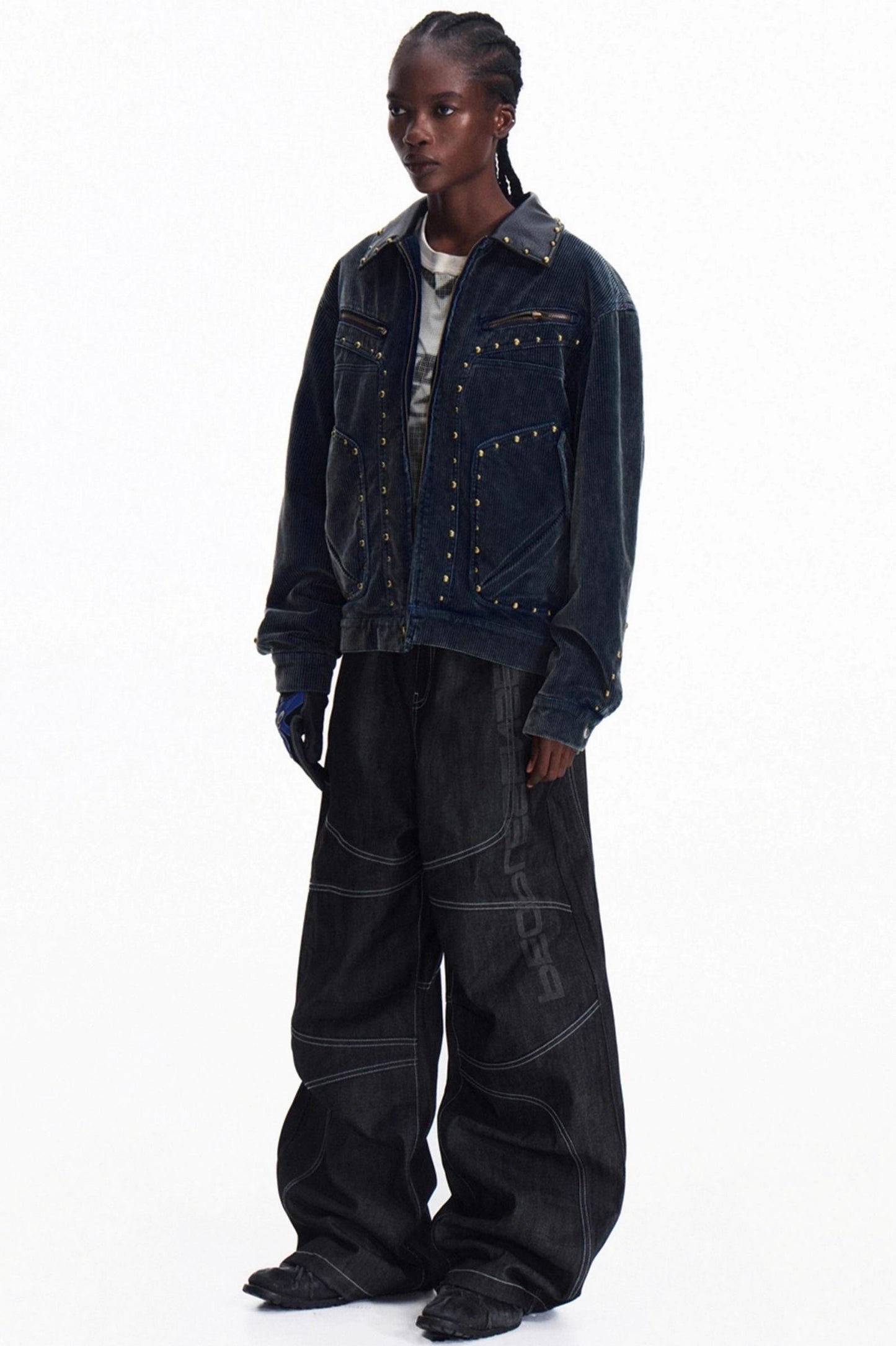 Red-Eared Wide-Leg Jeans