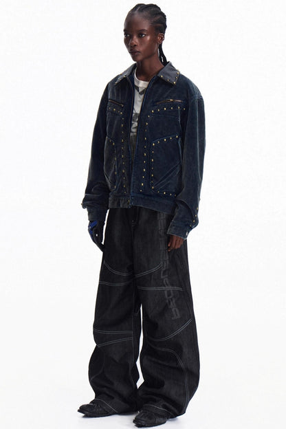 Red-Eared Wide-Leg Jeans