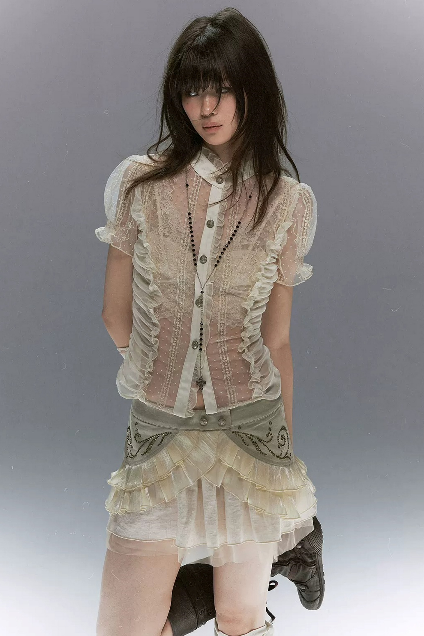 Romantic Archer Polka Dot Blouse