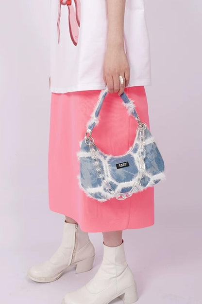 Y2K Retro Denim Shoulder Bag