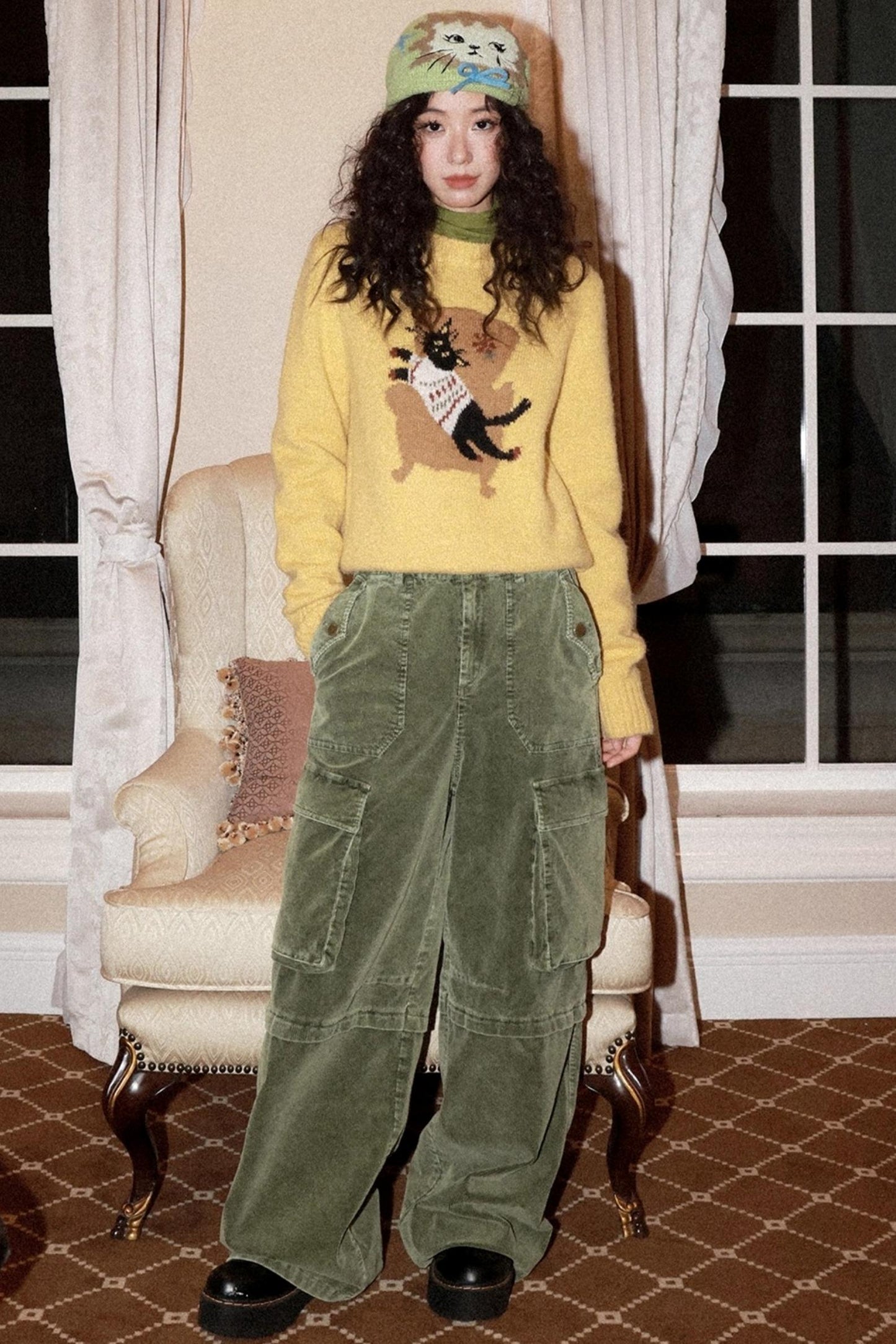 Retro Corduroy Cargo Pants